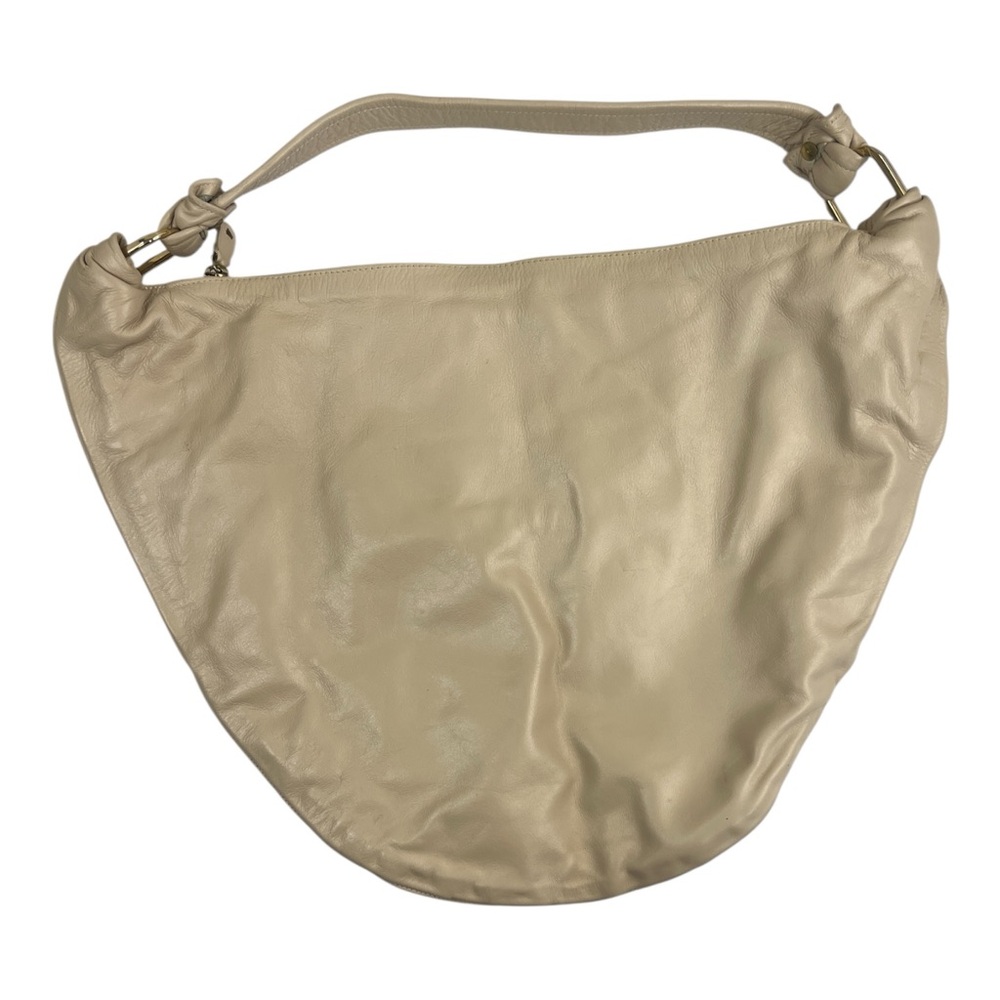 Dojo for D&D Shoes Cream Leather Slouchy Hobo Shoulder Bag Vintage
